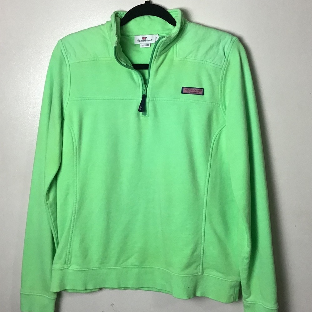 Vineyard Vines bright green 1/4 zip neck pullover.